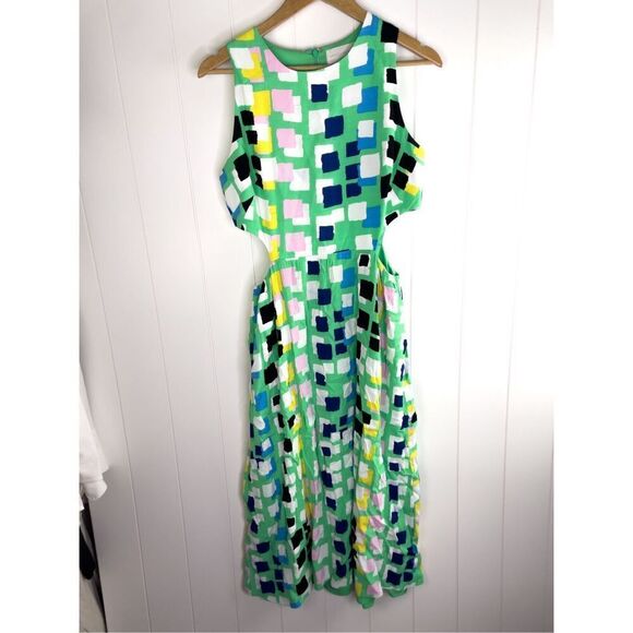Anthropologie Corey Lynn Calter Abstract Midi Dress Cutout Size M - Picture 4 of 14